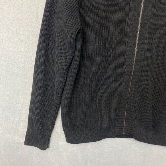 Carbon 2 Cobalt Zip Up Sweater Mens Size XL Black Jacket Ribbed Knit Heavyweight - Picture 8 of 14